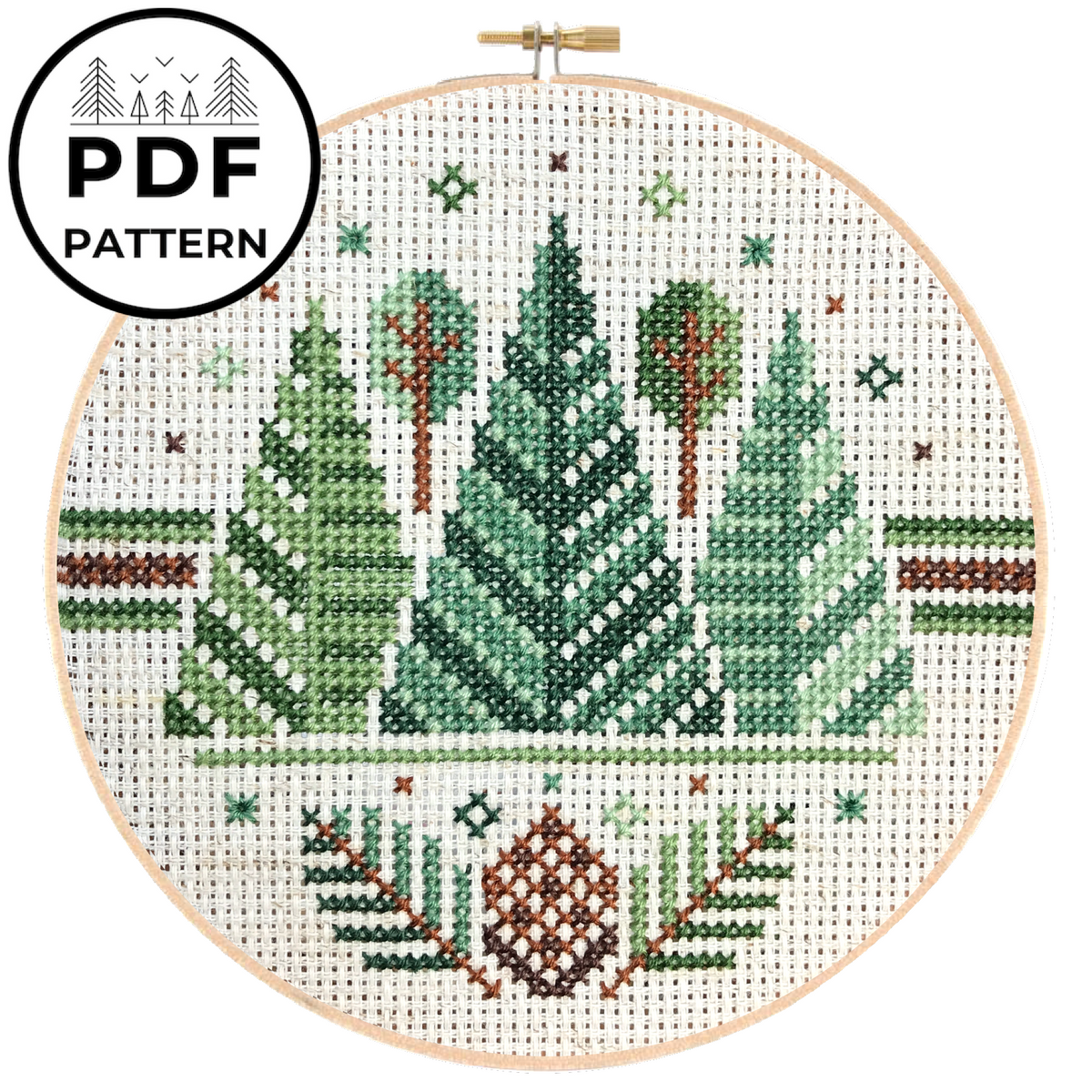 Mini Pine Trees Cross Stitch Pattern – Daily Cross Stitch