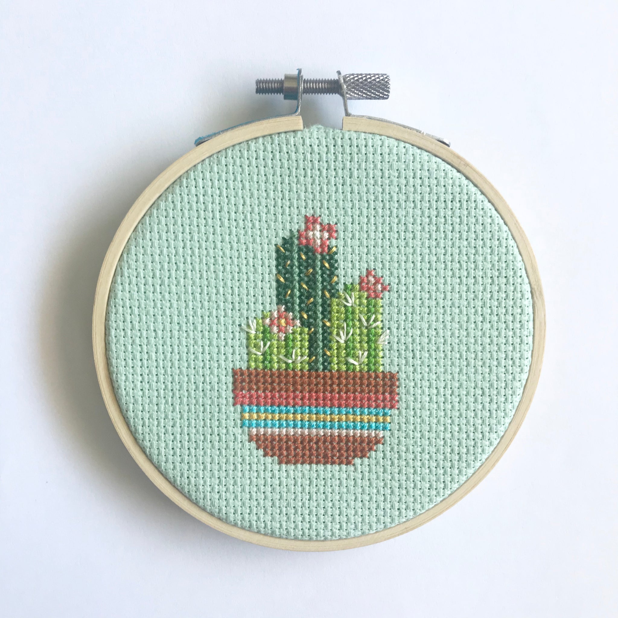 Mini Cross Stitch Embroidery Kit - Cactus